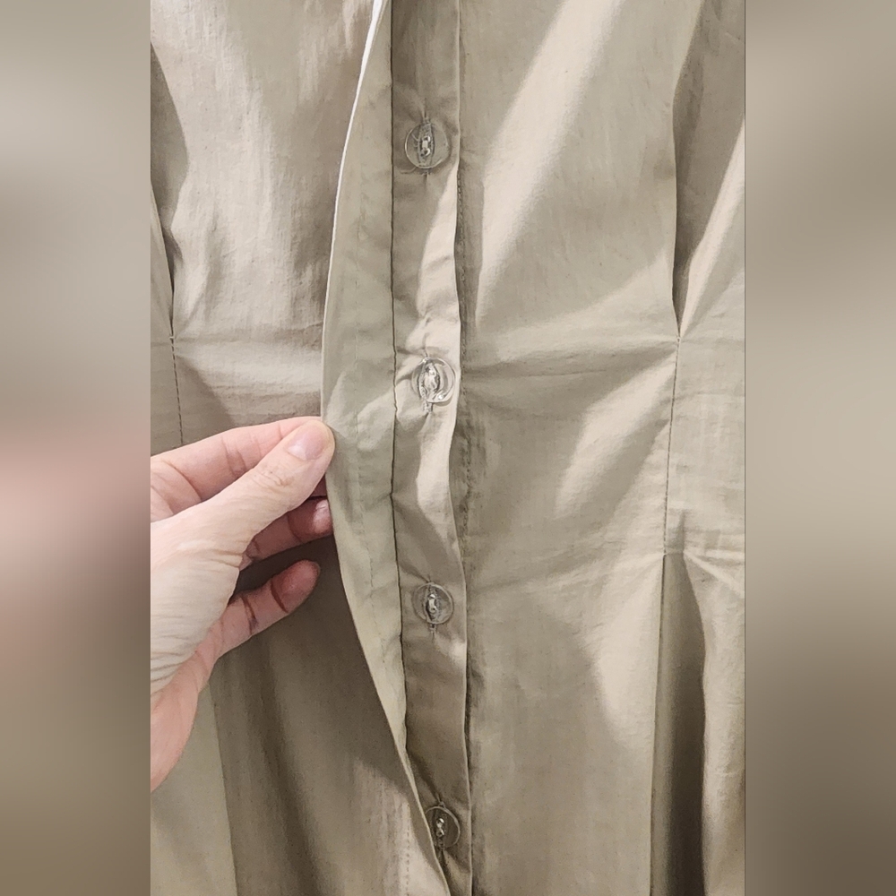 OW Collection Ella Shirt‎ Dress, Tan, Size Small. - Picture 4 of 11